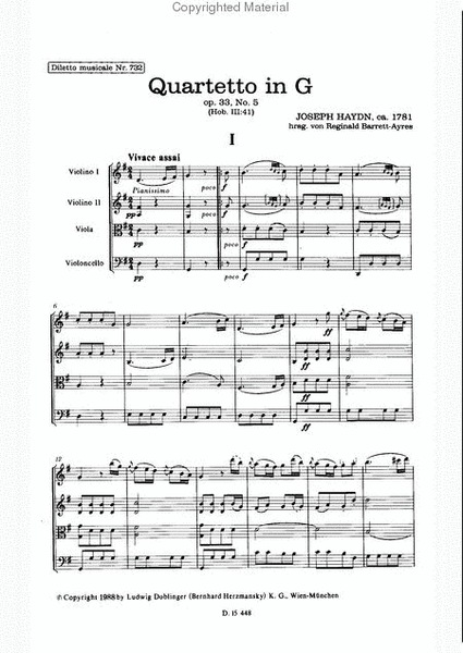 Streichquartett G-Dur op. 33 / 5