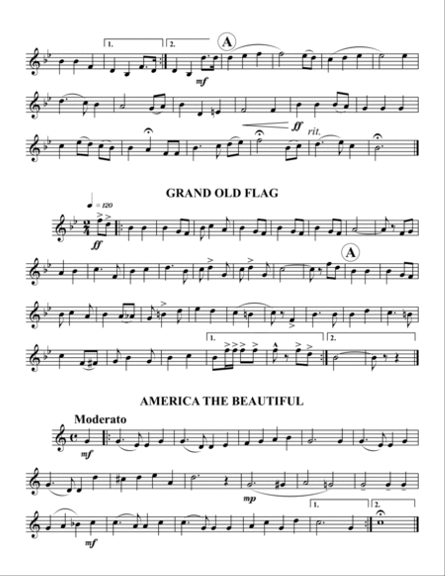 Music for Patriotic Ceremonies Brass Quintet scores gallery preview page 6