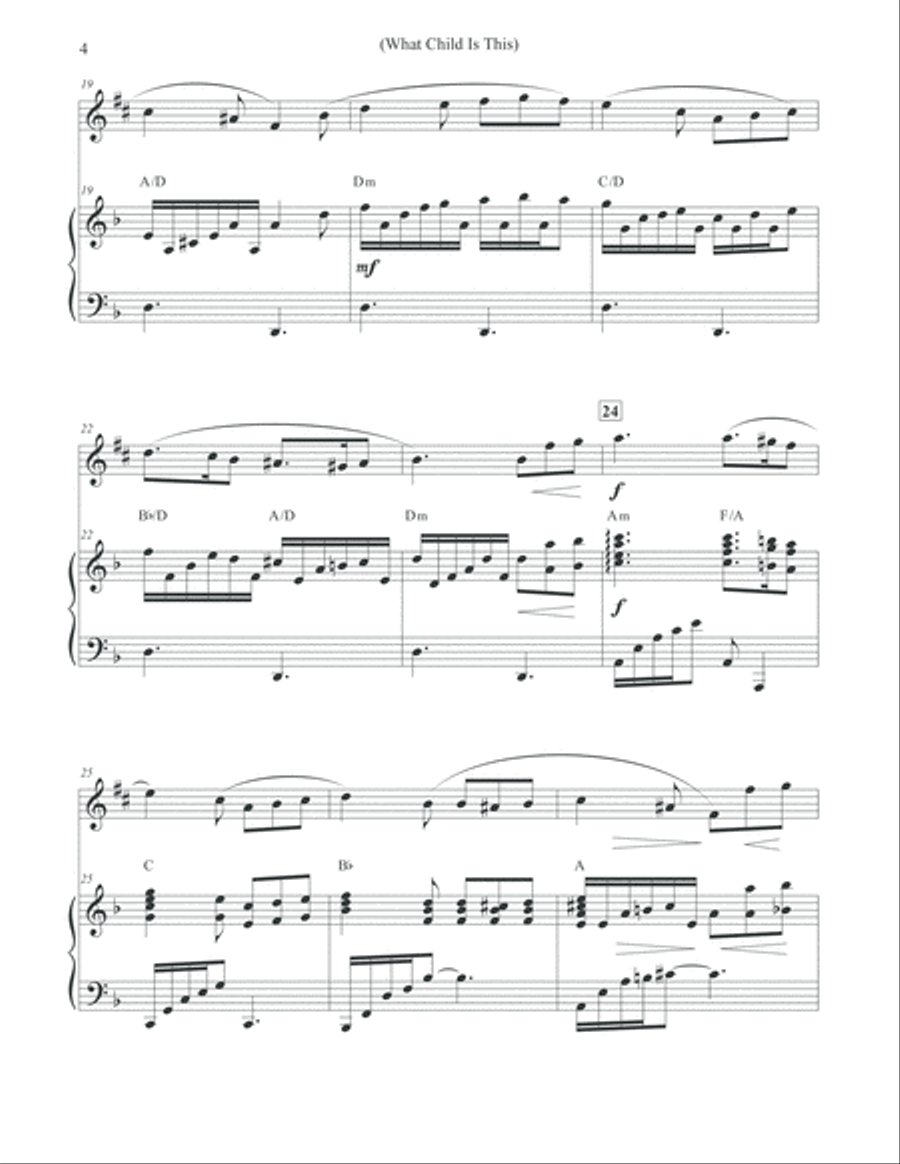 What Child Is This - Christmas Alto Sax & Piano Alto Saxophone scores gallery preview page 4