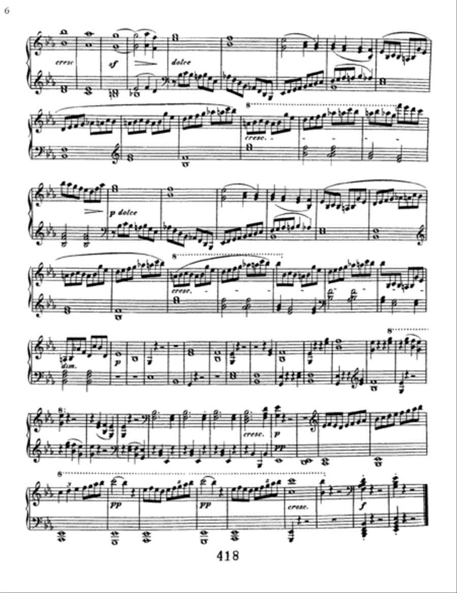Sonata No. 26 In E-flat Major (les Adieux), Op. 81a Piano Solo scores gallery preview page 6