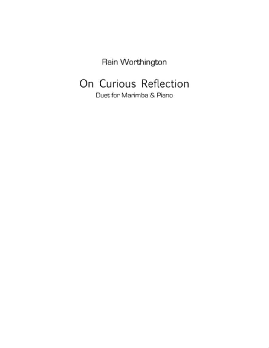 On Curious Reflection - for marimba and piano Piano scores gallery preview page 1