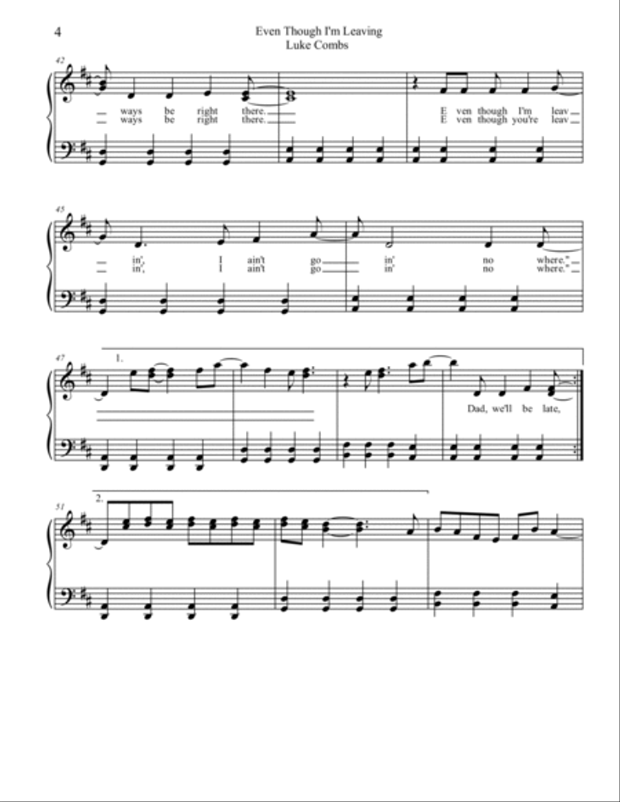 Even Though I'm Leaving Voice scores gallery preview page 4