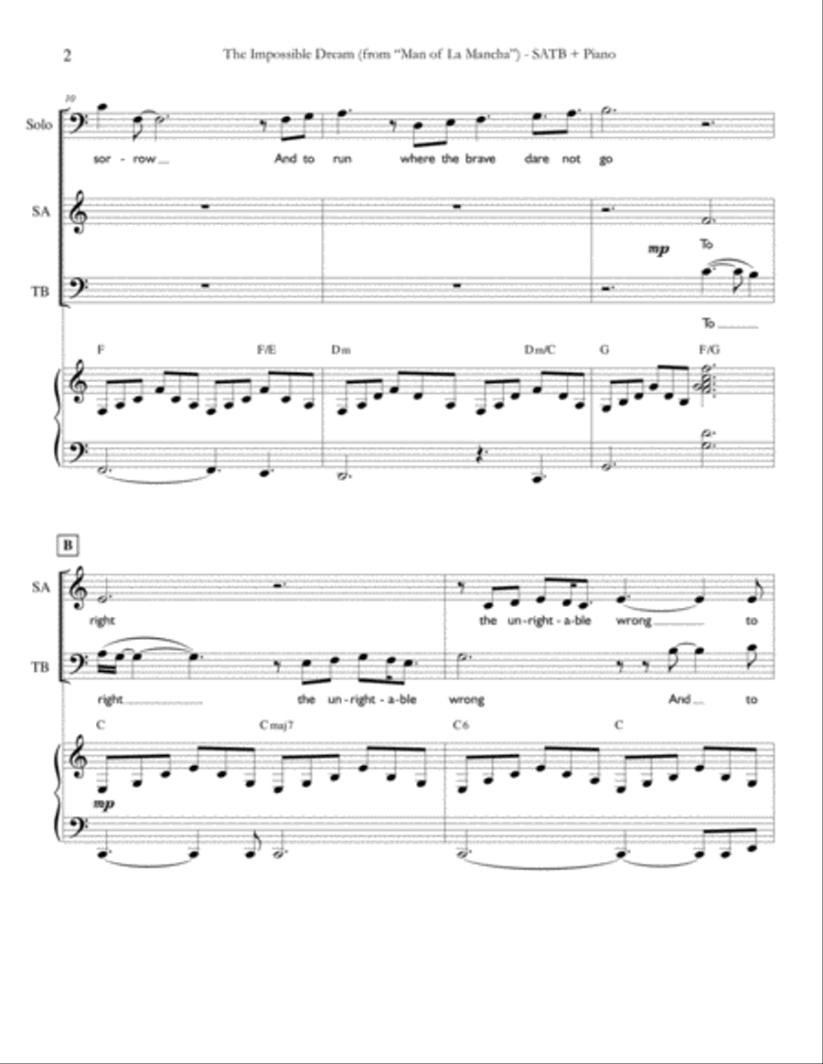 The Impossible Dream 4-Part scores gallery preview page 2