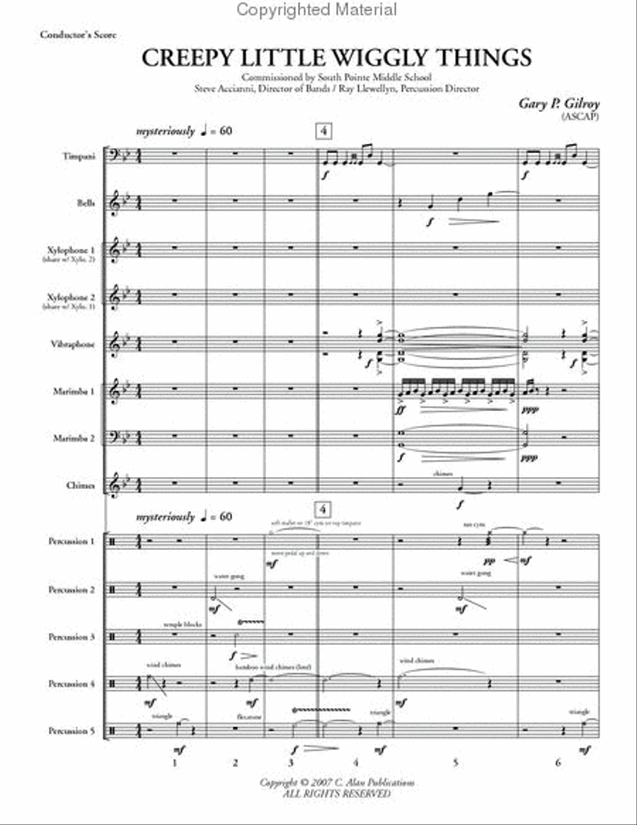 Creepy Little Wiggly Things Percussion Ensemble scores gallery preview page 2