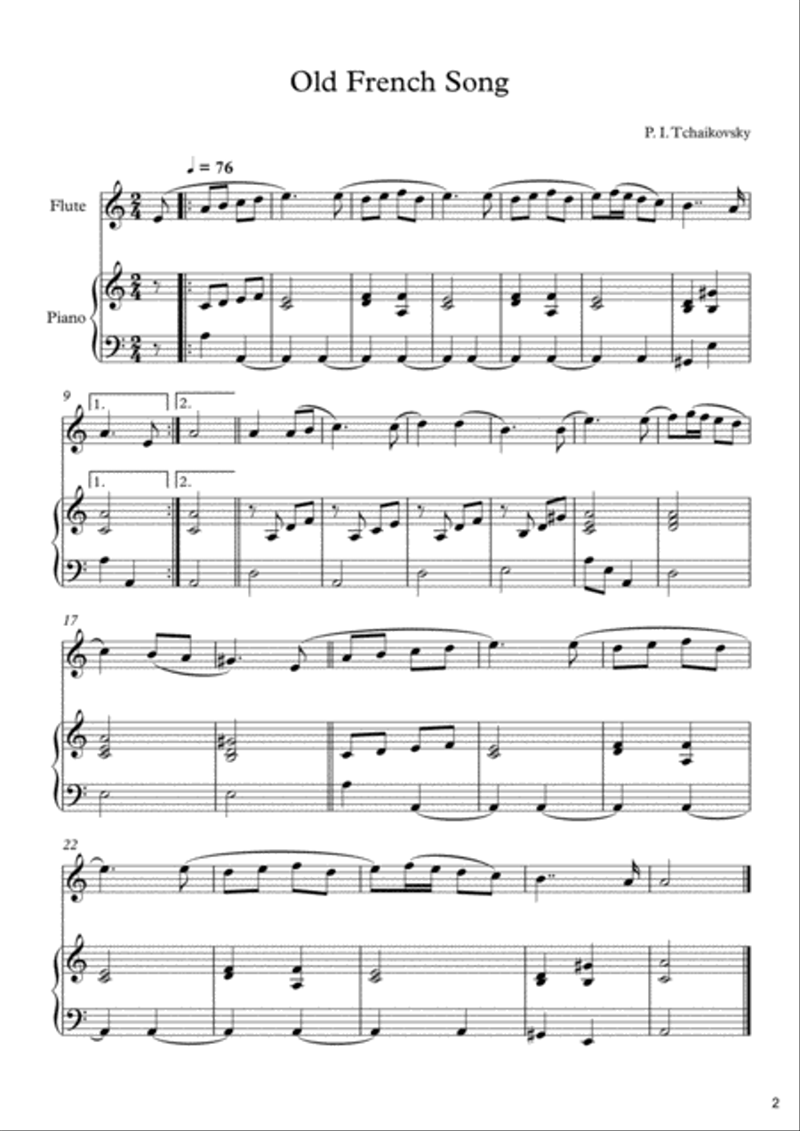 10 Easy Classical Pieces For Flute & Piano Vol. 5 Flute Solo scores gallery preview page 3