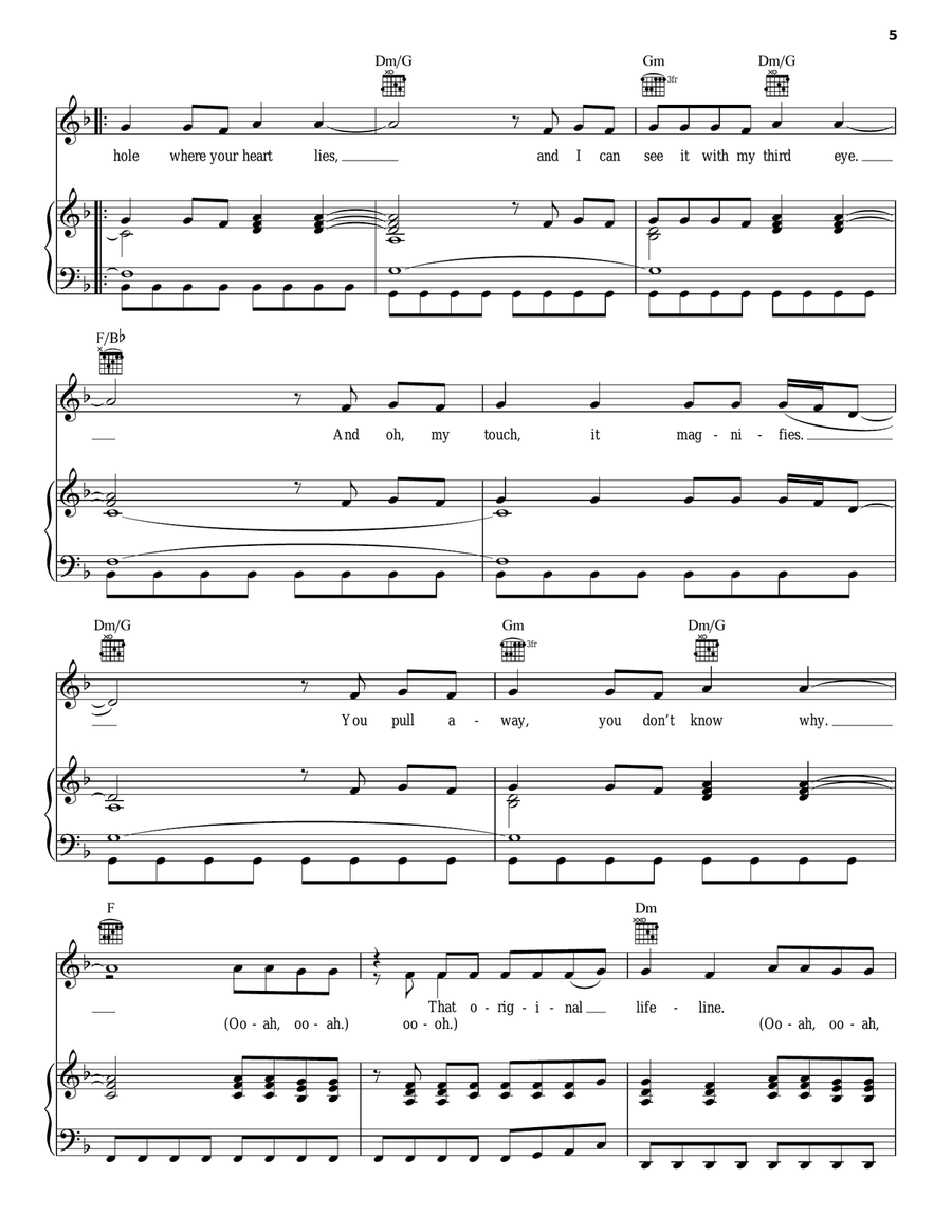 Third Eye Piano, Vocal, Guitar scores gallery preview page 5