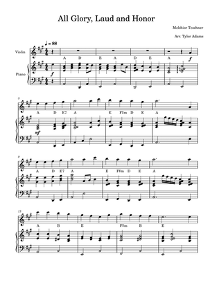 All Glory, Laud and Honor (Violin Solo and Piano)