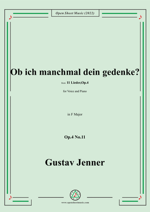Jenner-Ob ich manchmal dein gedenke?,in F Major,Op.4 No.11