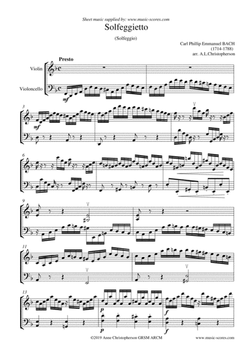 Solfeggietto (Solfeggio) - Violin and Cello image number null