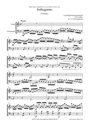Solfeggietto (Solfeggio) - Violin and Cello