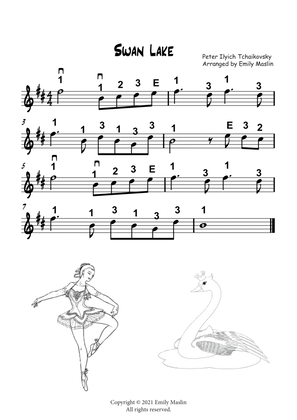 Book cover for Swan Lake Theme for beginner violin
