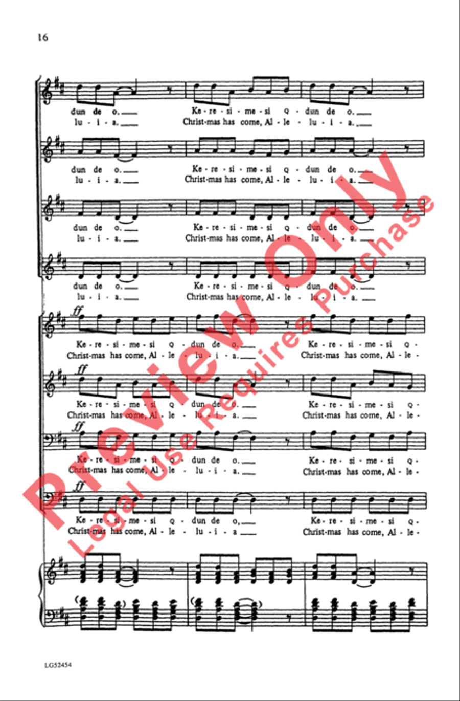 Keresimesi Qdun De O Keresimesi Qdun De O 4-Part scores gallery preview page 16