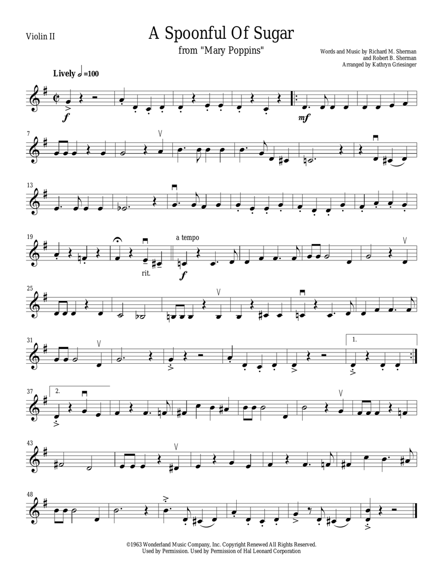 A Spoonful Of Sugar A Spoonful Of Sugar String Quartet scores gallery preview page 2