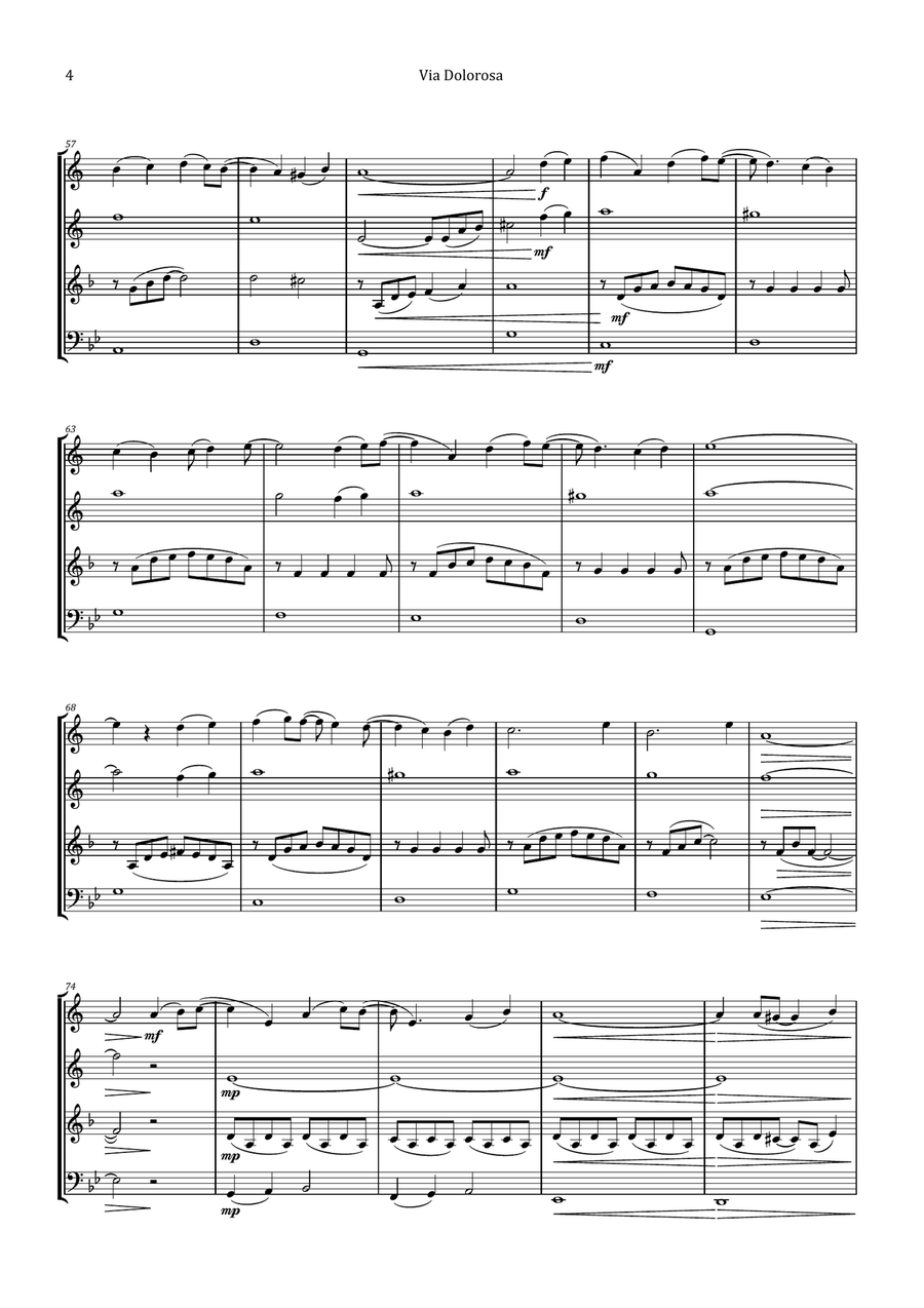 Via Dolorosa Brass Quartet scores gallery preview page 4