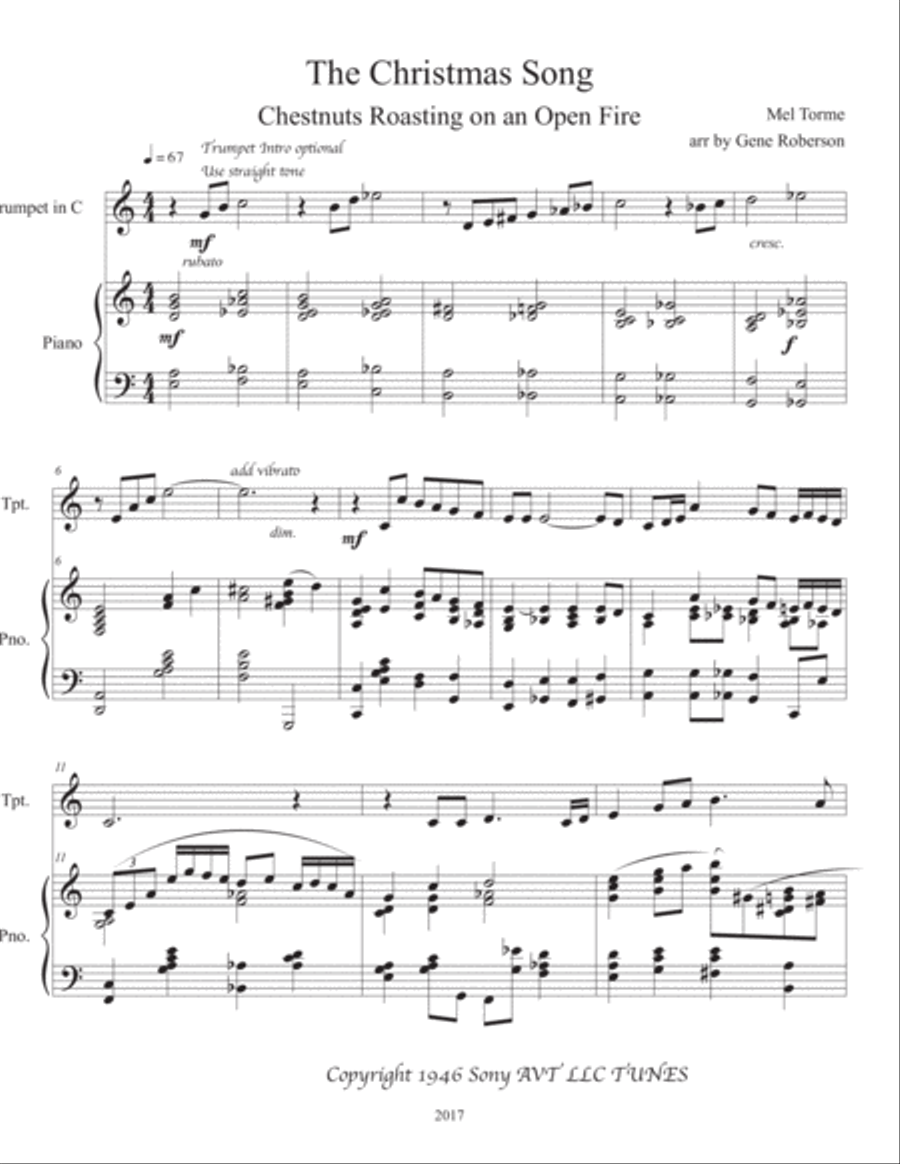 The Christmas Song (Chestnuts Roasting On An Open Fire) Trumpet Solo scores gallery preview page 2