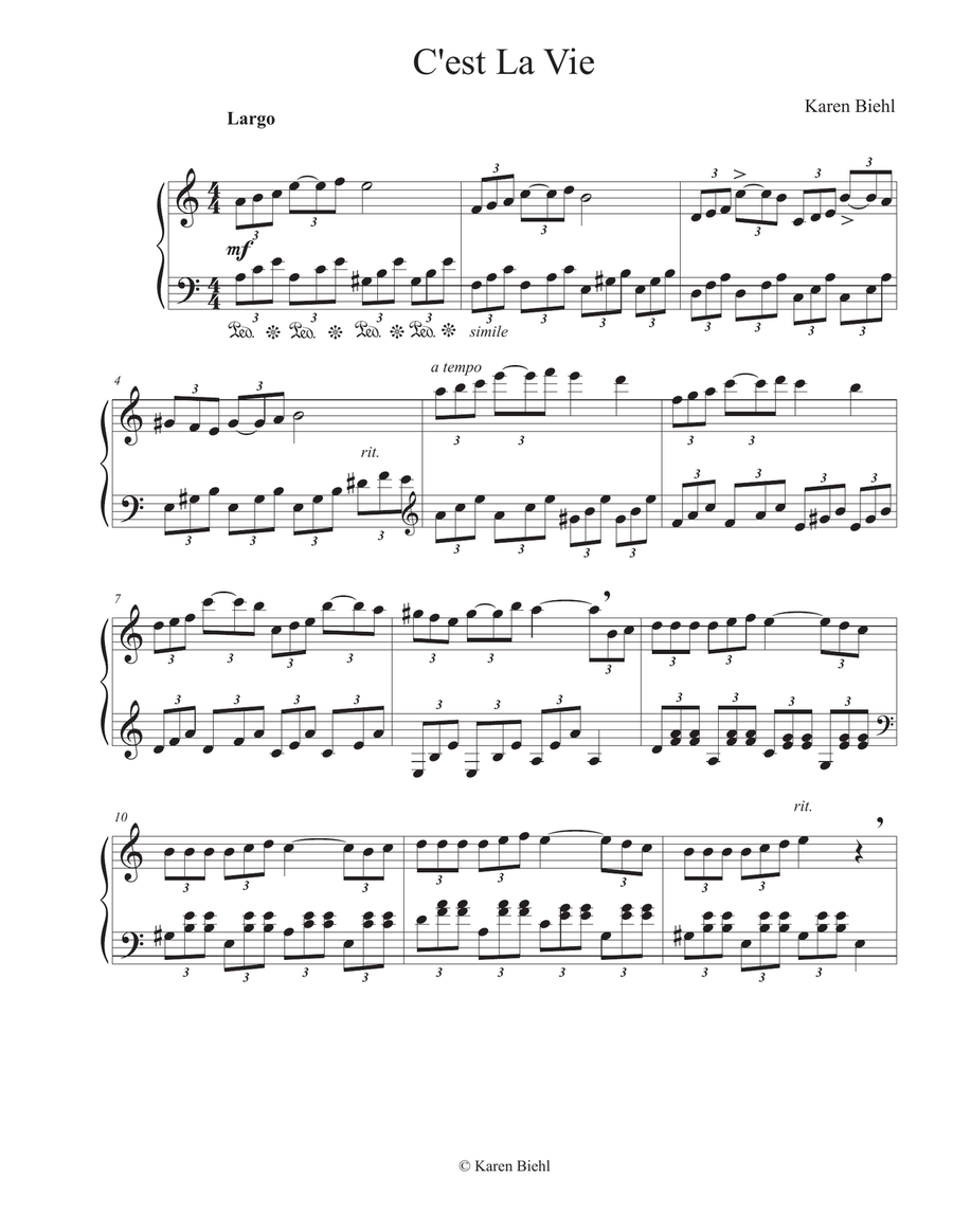 C'est la Vie Piano Solo scores gallery preview page 1