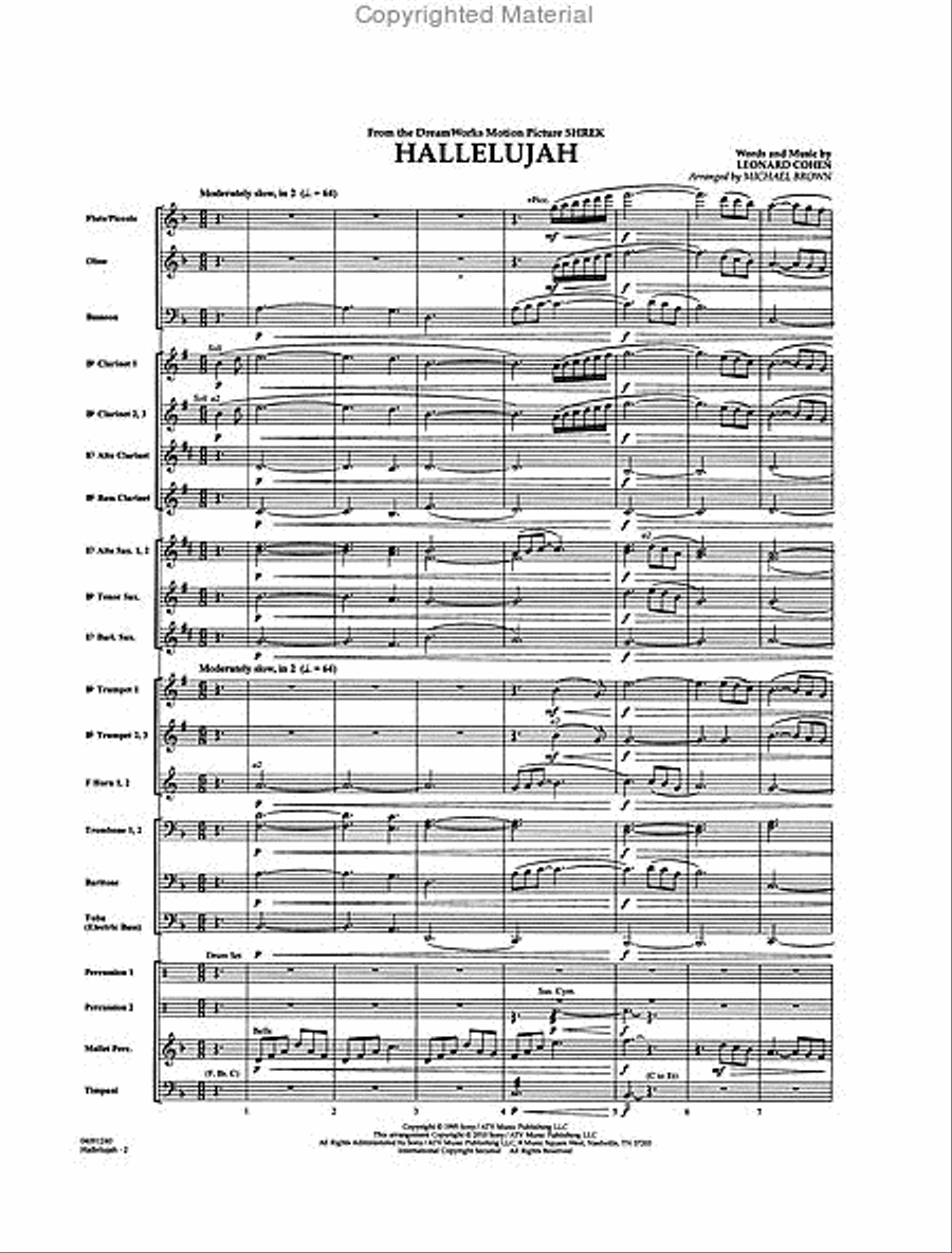 Hallelujah Concert Band scores gallery preview page 2
