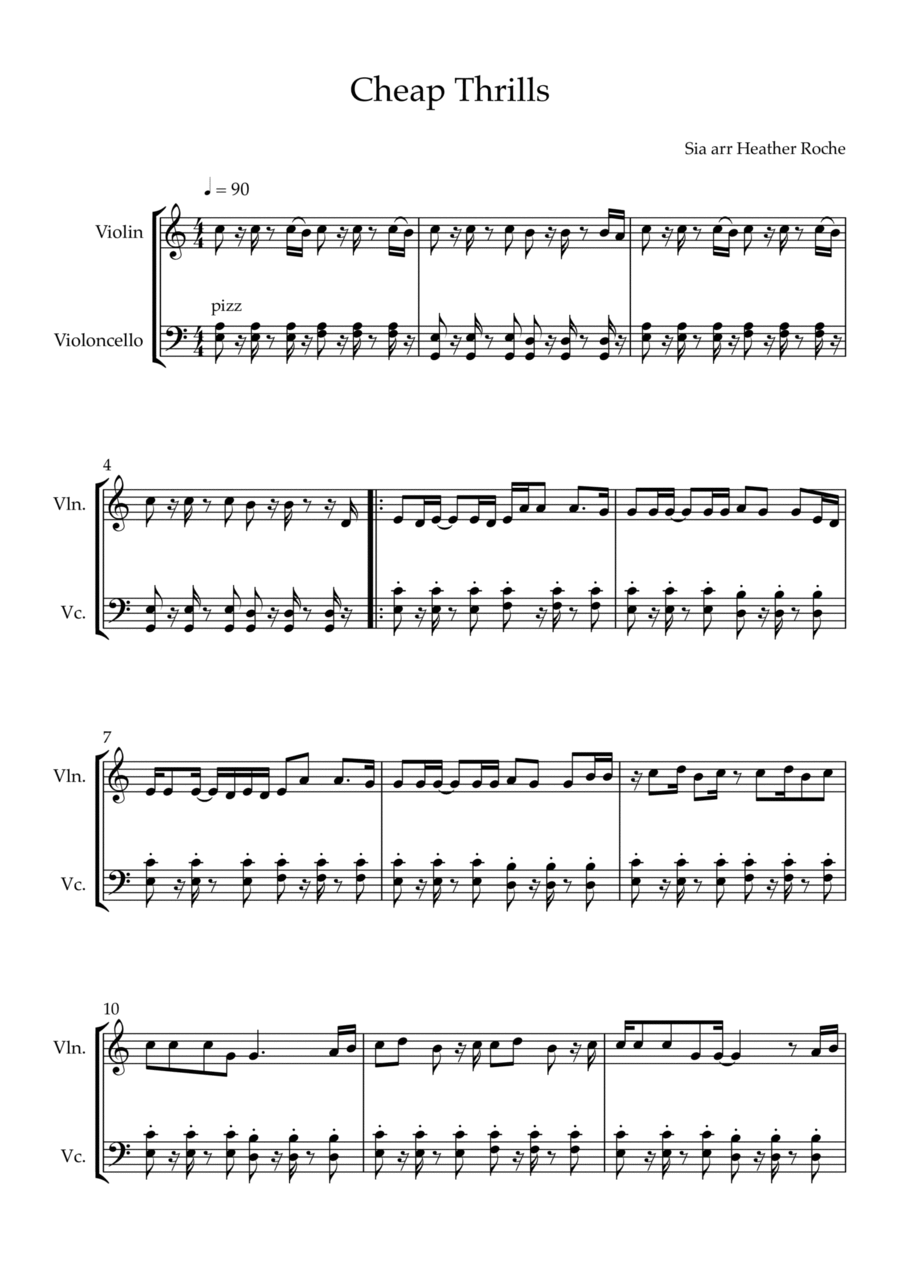Cheap Thrills (feat. Sean Paul) String Duet scores gallery preview page 1