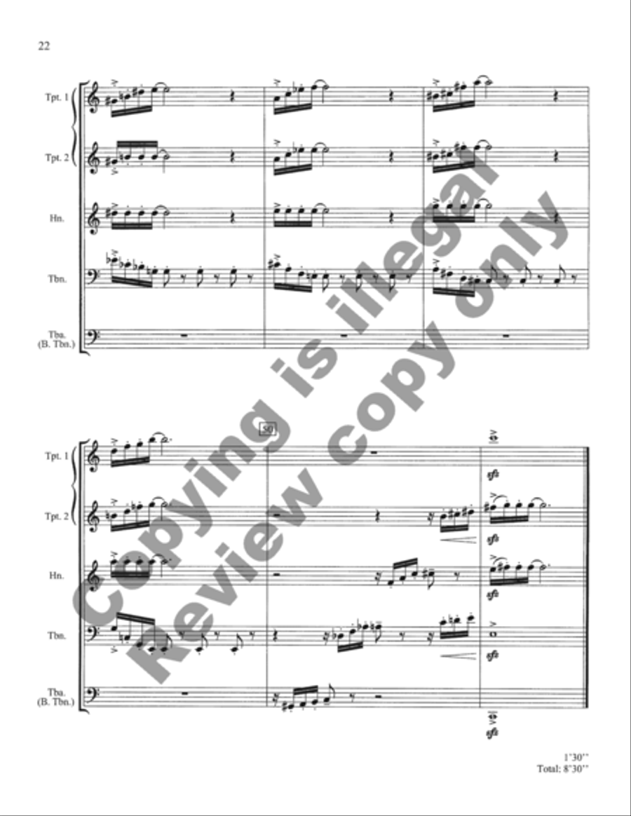 Inaugural Marches Brass Quintet scores gallery preview page 37