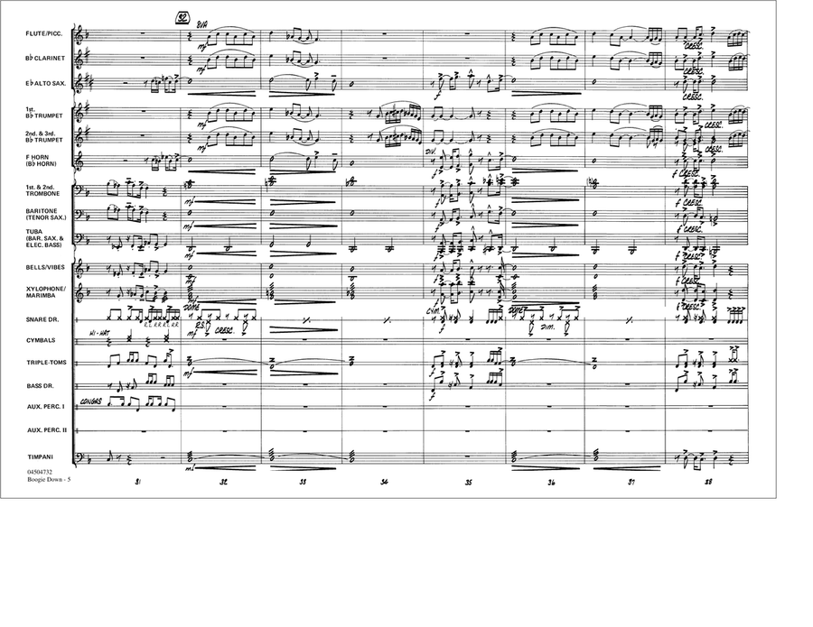 Boogie Down - Conductor Score (Full Score) Marching Band scores gallery preview page 5