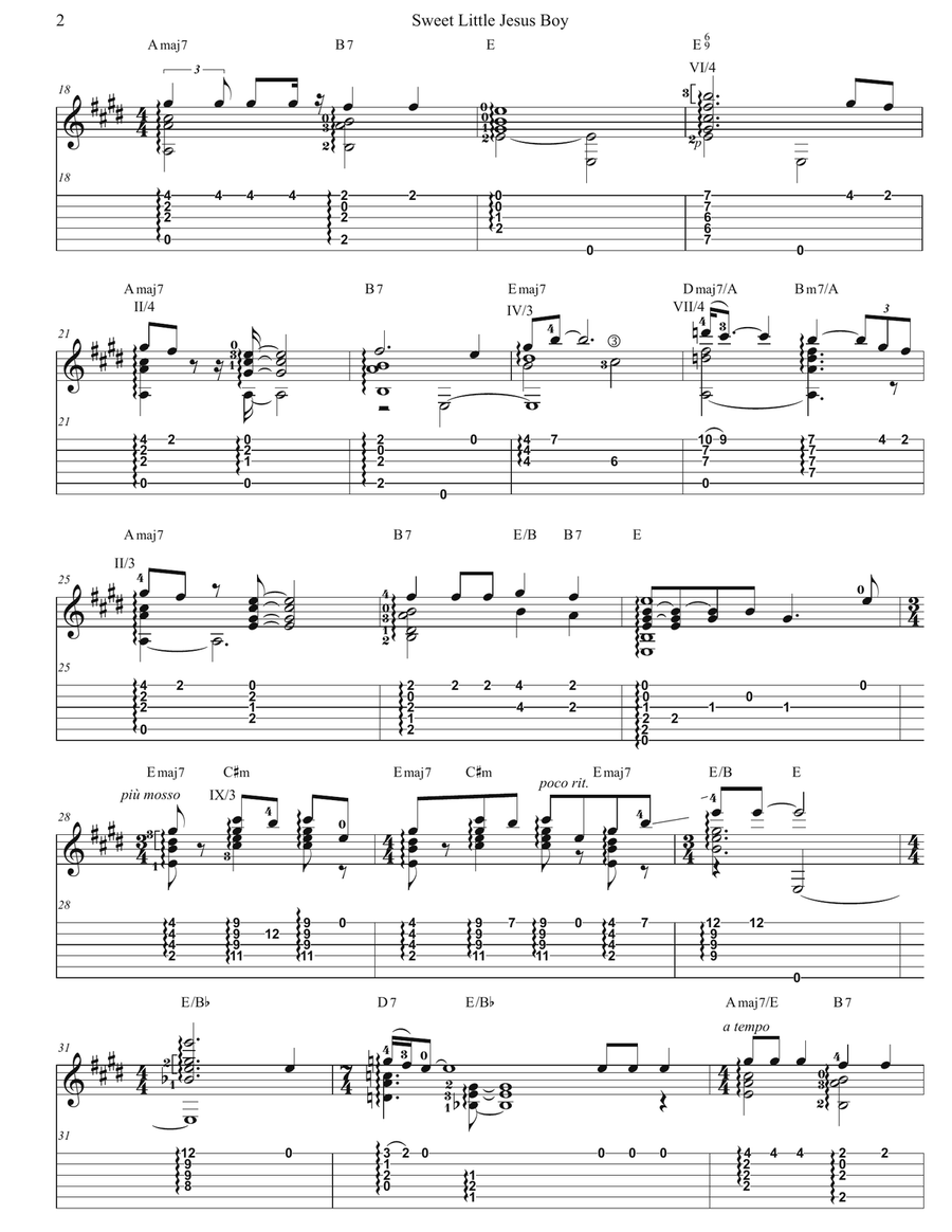 Sweet Little Jesus Boy Electric Guitar scores gallery preview page 2