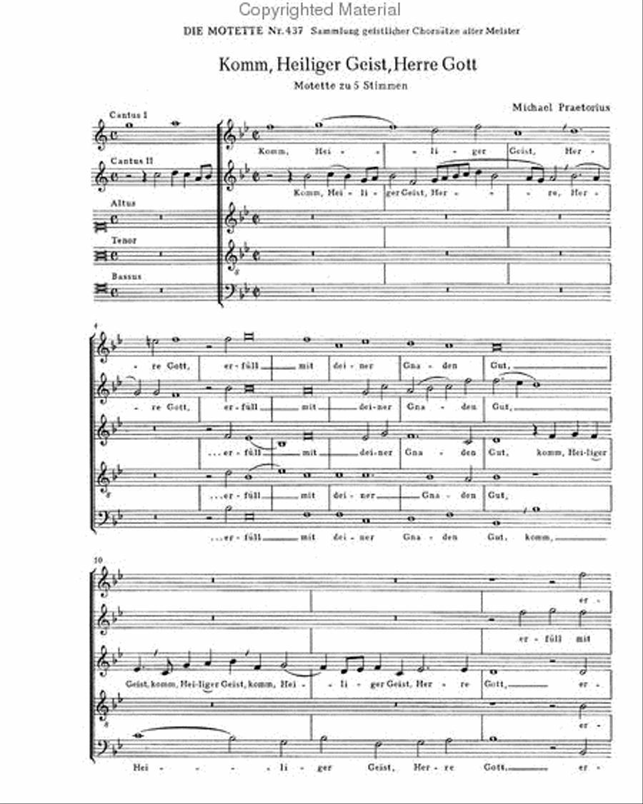 Come, Holy Ghost, God and Lord (Komm, Heiliger Geist, Herre Gott) SSATB scores gallery preview page 2