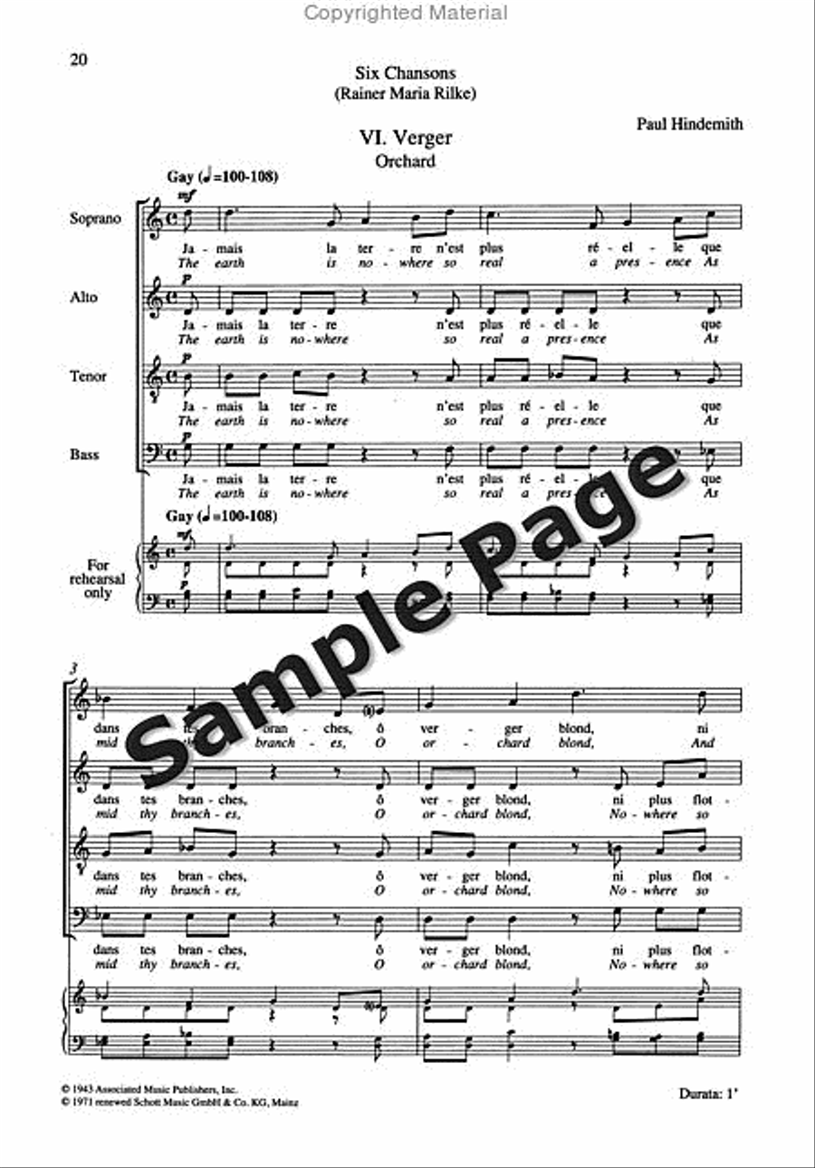 6 Chansons (Complete) 4-Part scores gallery preview page 20
