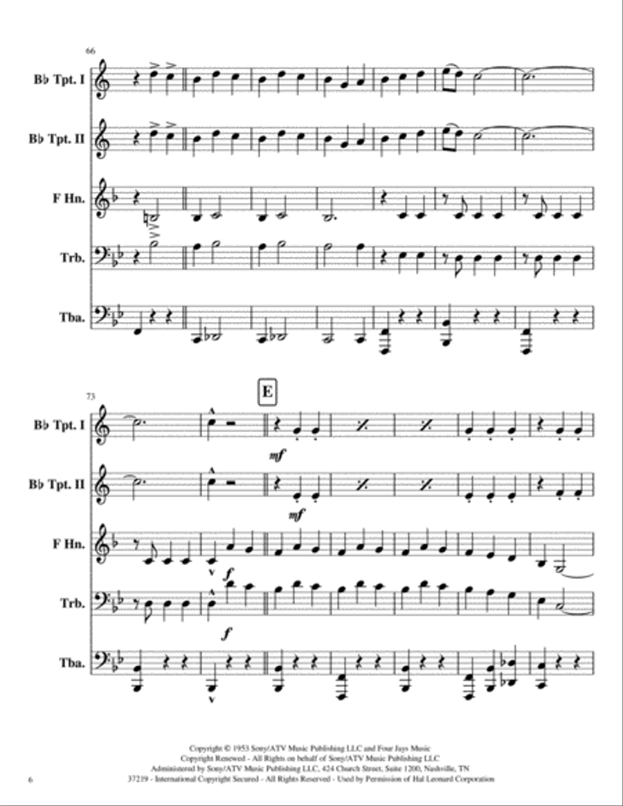 That's Amore (That's Love) Brass Ensemble scores gallery preview page 6