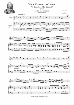 Vivaldi - Violin Concerto in C minor RV 199 'The Suspect' for Violin and Cembalo (or Piano)