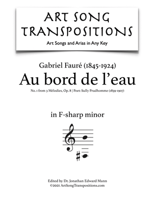 Book cover for FAURÉ: Au bord de l'eau, Op. 8 no. 1 (transposed to F-sharp minor)
