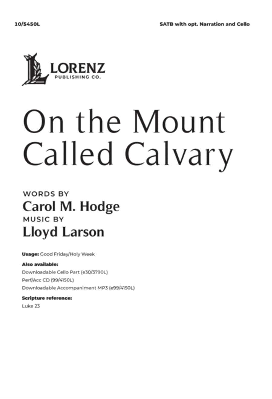 On the Mount Called Calvary 4-Part scores gallery preview page 1