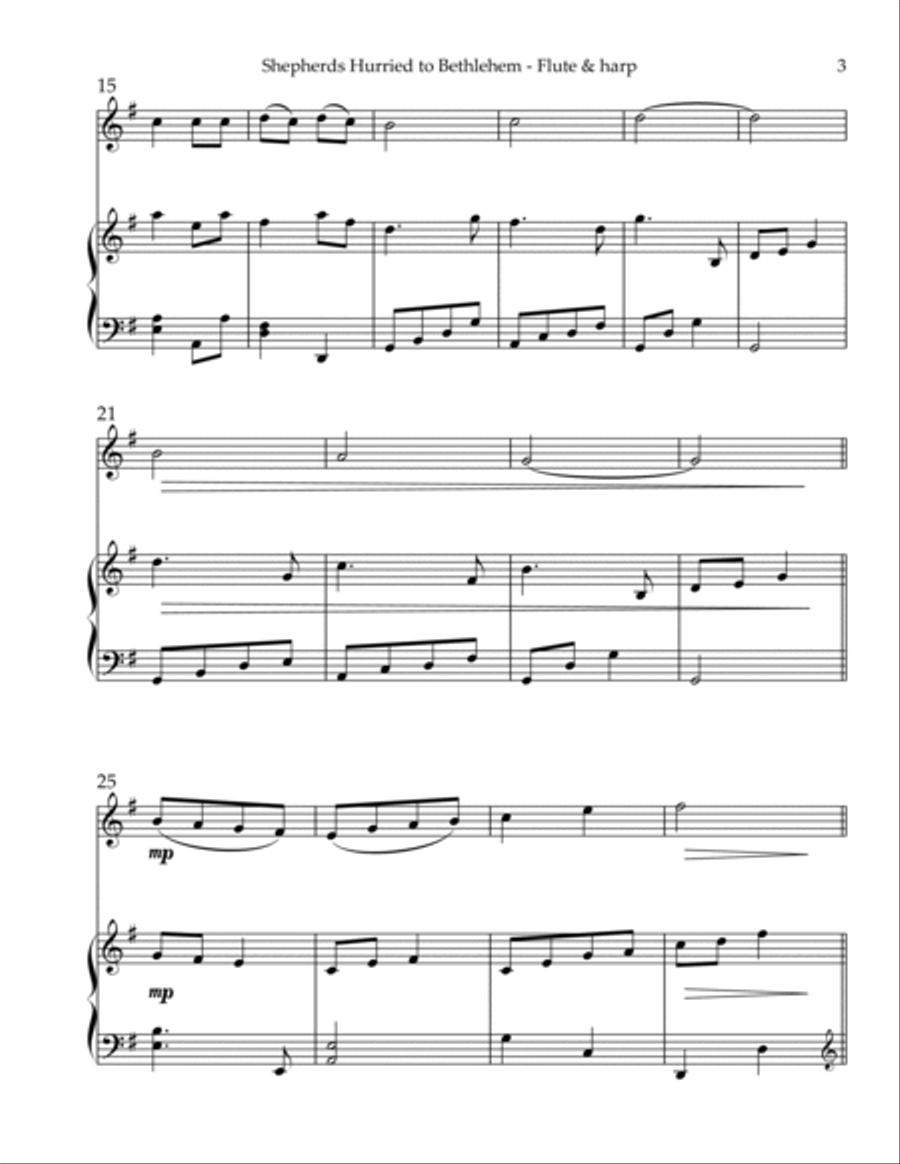 Shepherds Hurried to Bethlehem, Duet for Flute & Harp