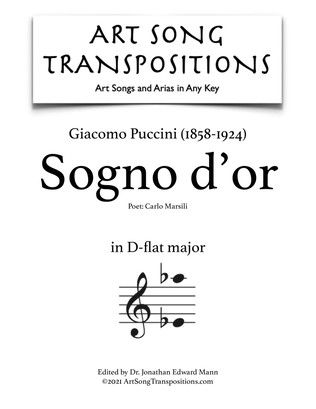 PUCCINI: Sogno d'or (transposed to D-flat major)