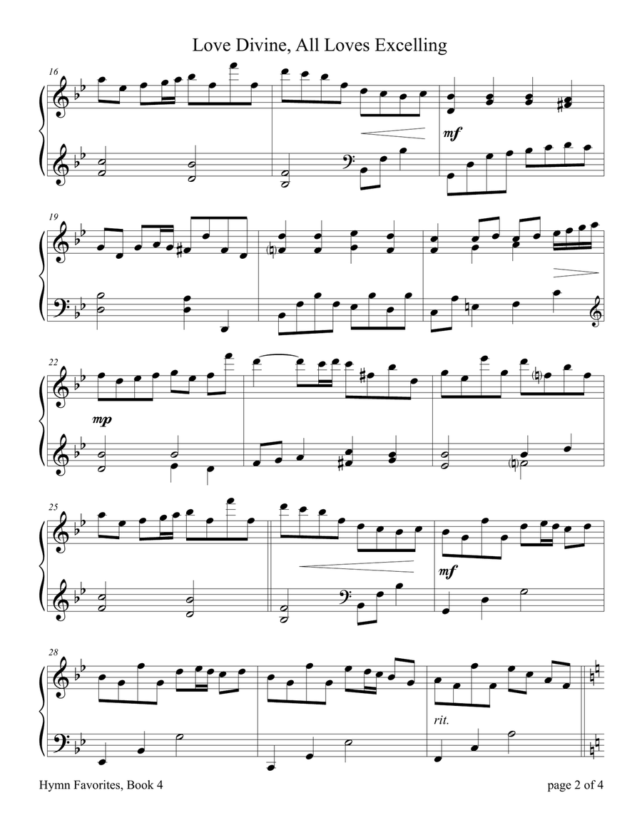 Love Divine, All Loves Excelling Piano Solo scores gallery preview page 3