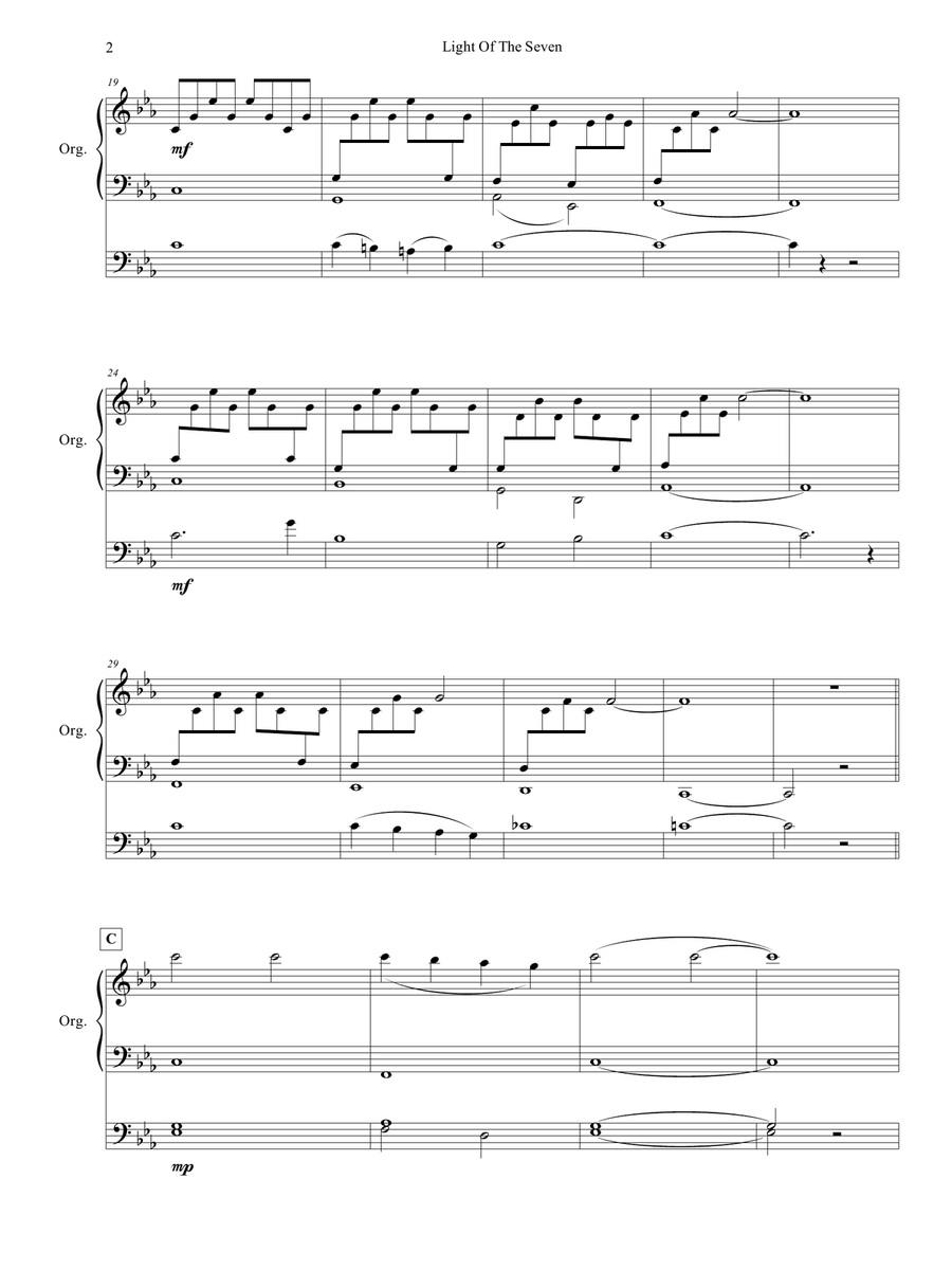 Light Of The Seven Organ Solo scores gallery preview page 3