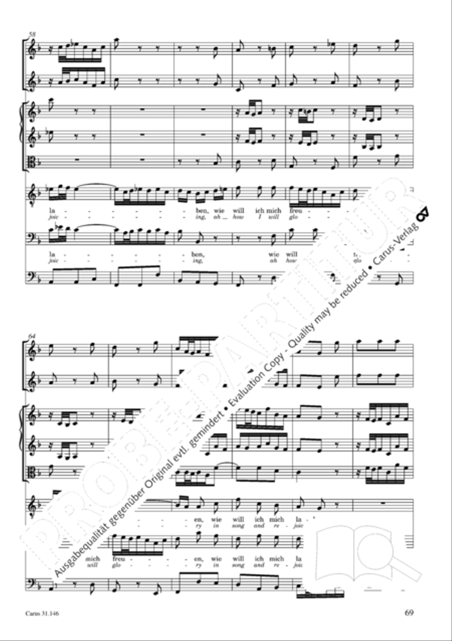 Through bitter tribulation we enter into God's kingdom (Wir mussen durch viel Trubsal in das Reich Gottes eingehen) 4-Part scores gallery preview page 70