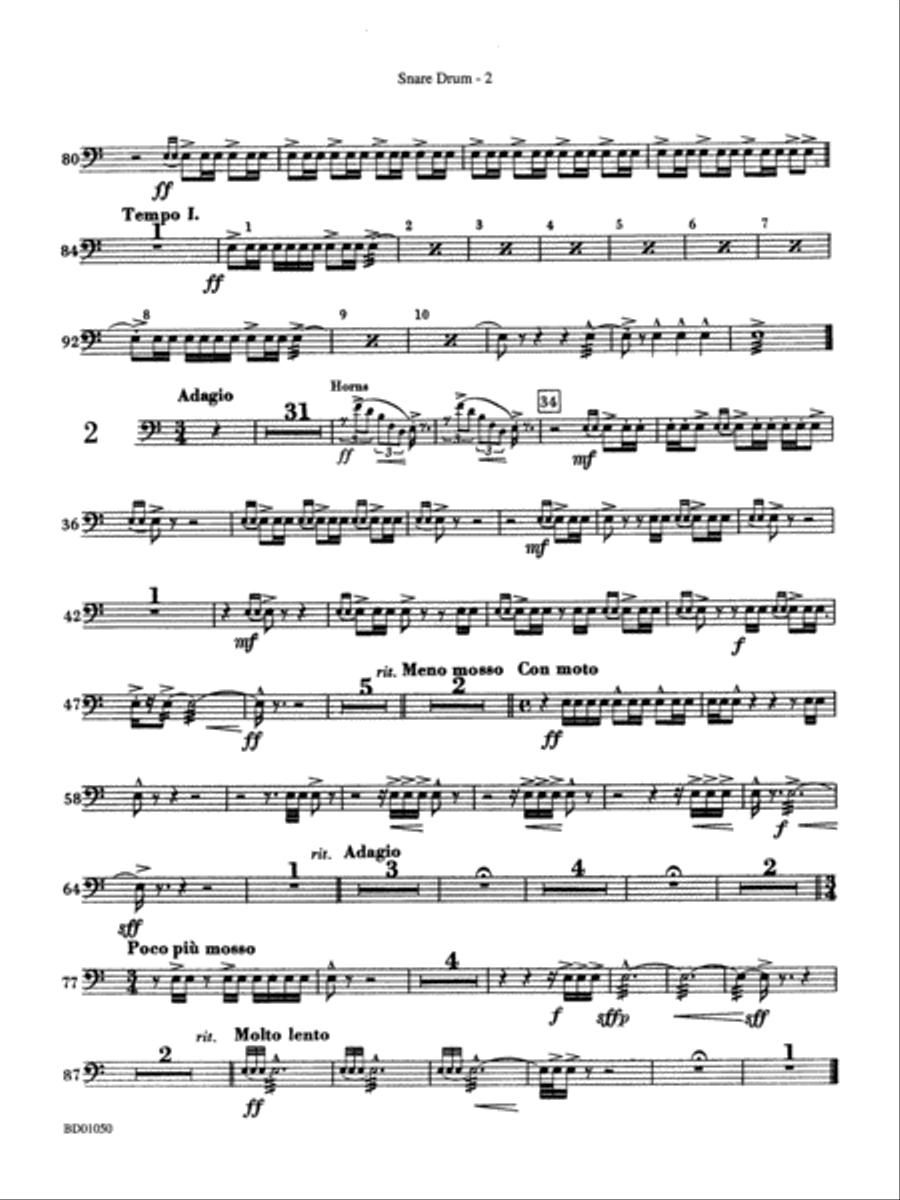 Trittico: Snare Drum Concert Band scores gallery preview page 2