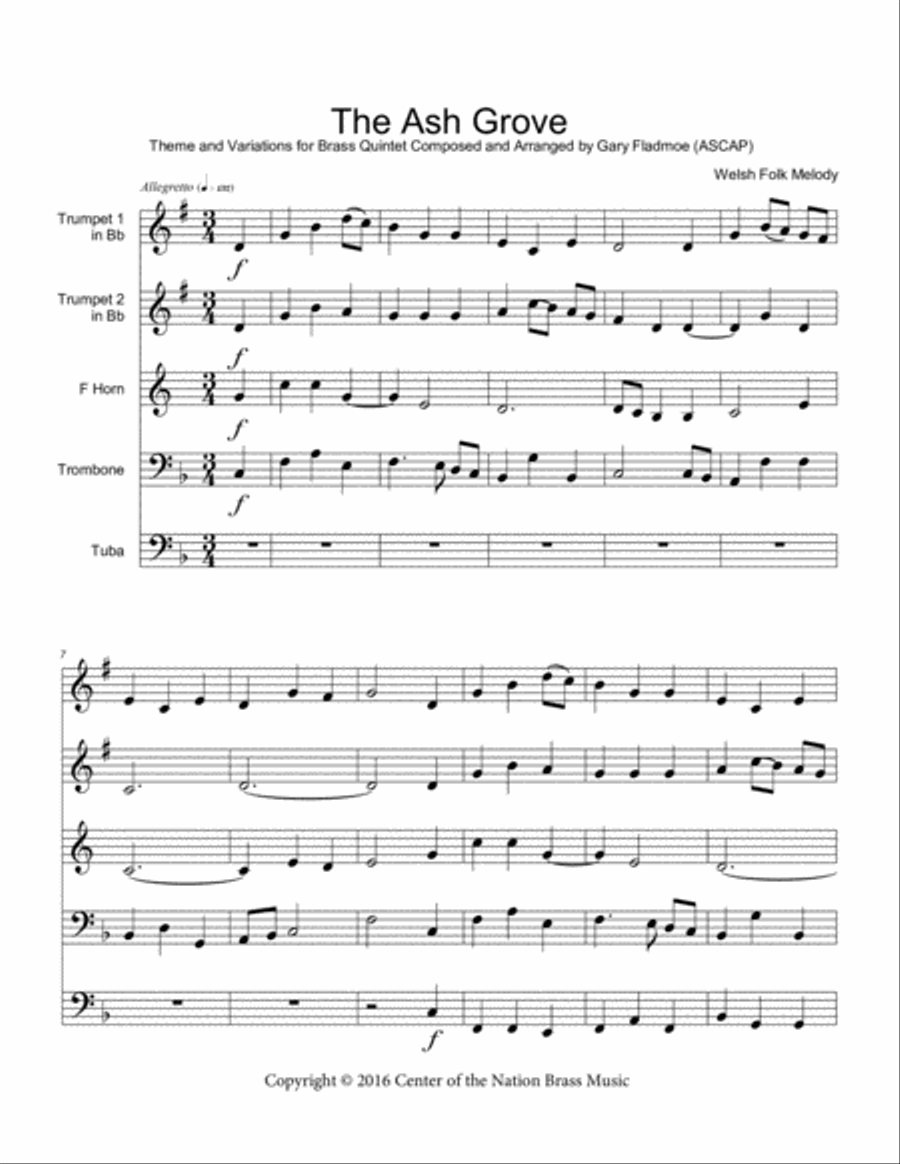 The Ash Grove Brass Ensemble scores gallery preview page 2