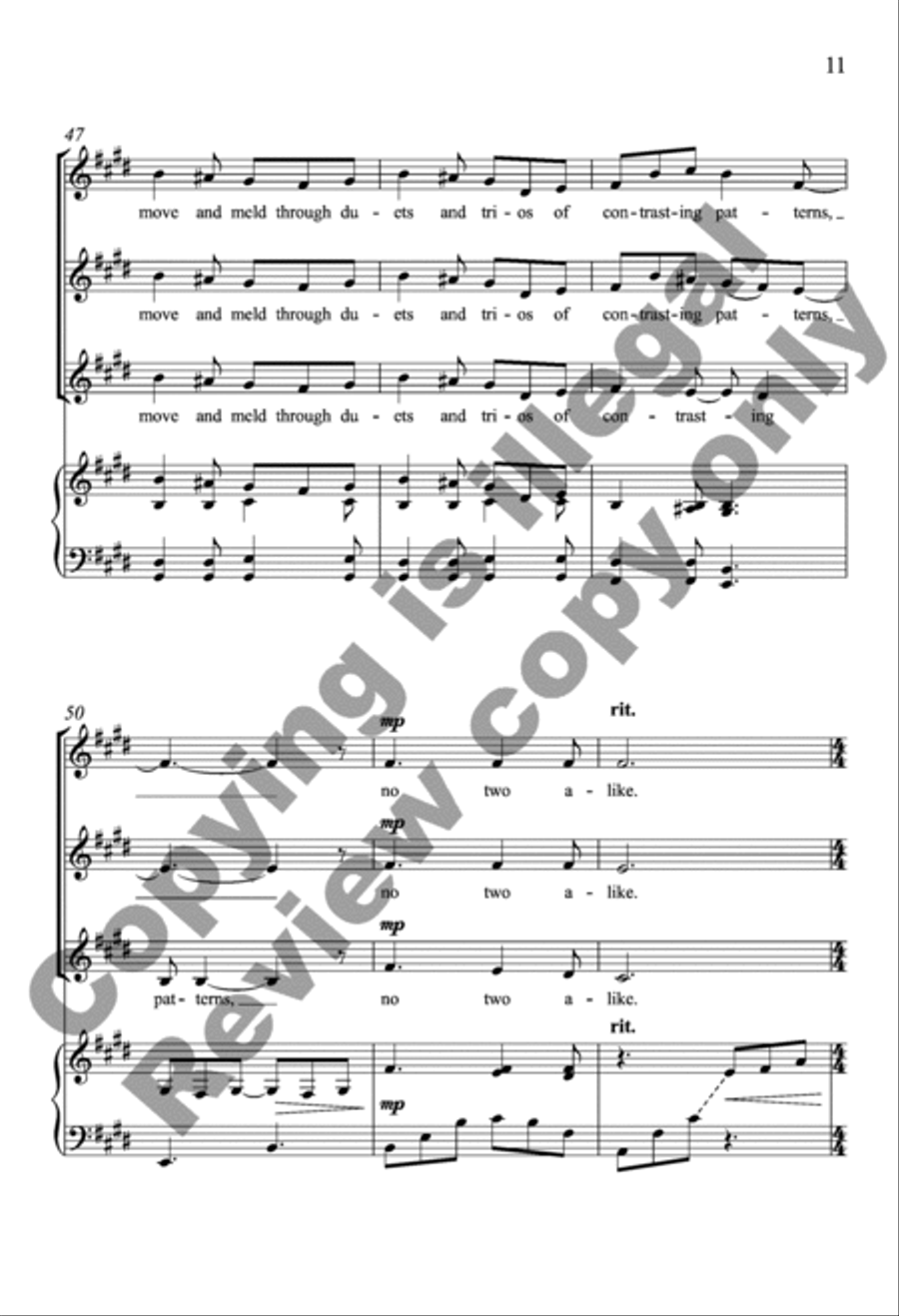 The Music of Being (Piano/Choral Score) SSA scores gallery preview page 11