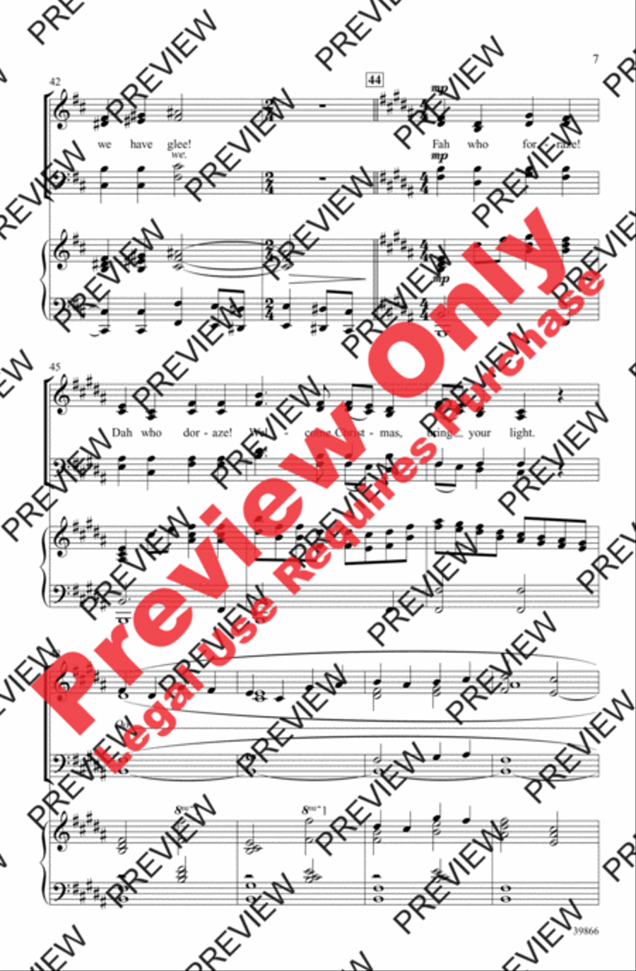 Welcome Christmas Welcome Christmas 4-Part scores gallery preview page 7