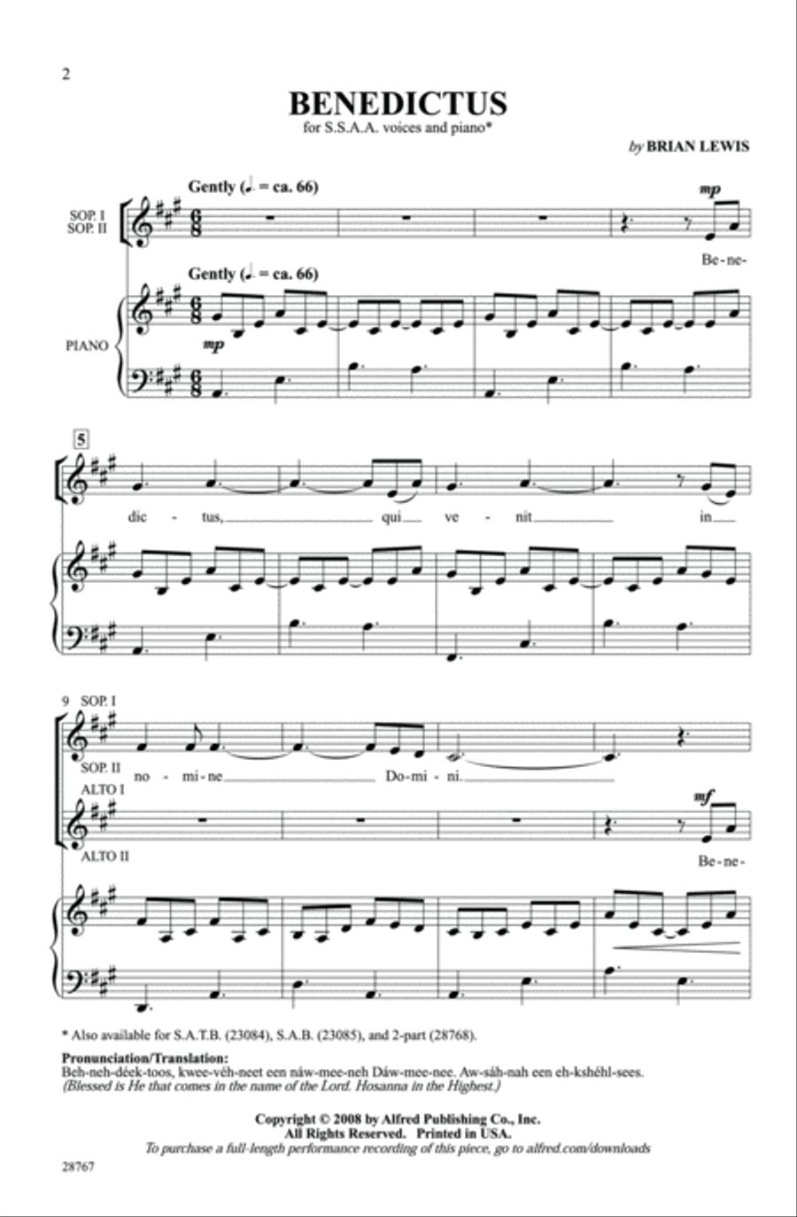 Benedictus Women's Choir scores gallery preview page 9