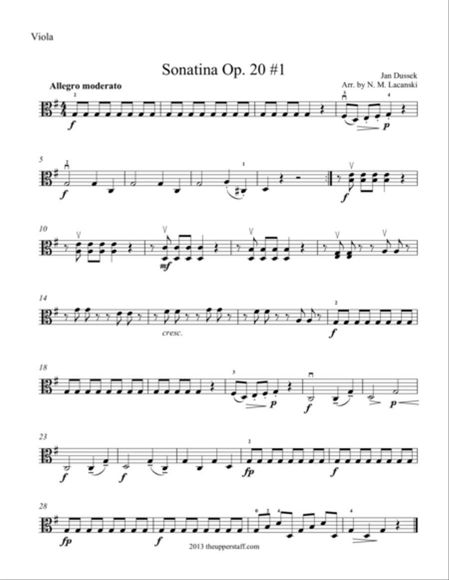Sonatina Op. 20 #1 Sonatina Op. 20 #1 String Trio scores gallery preview page 1