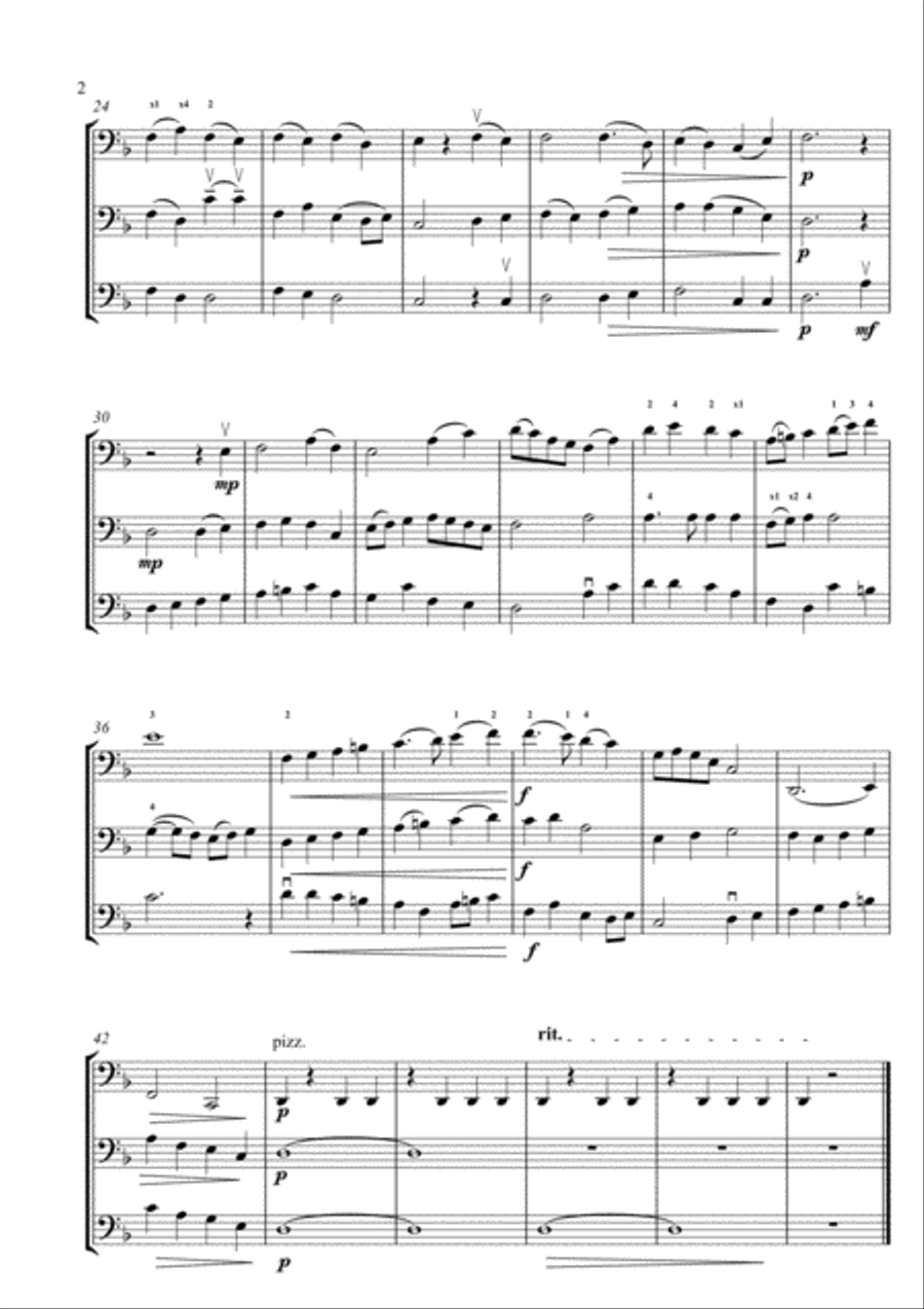 The Gardener for 3 cellos String Orchestra scores gallery preview page 4