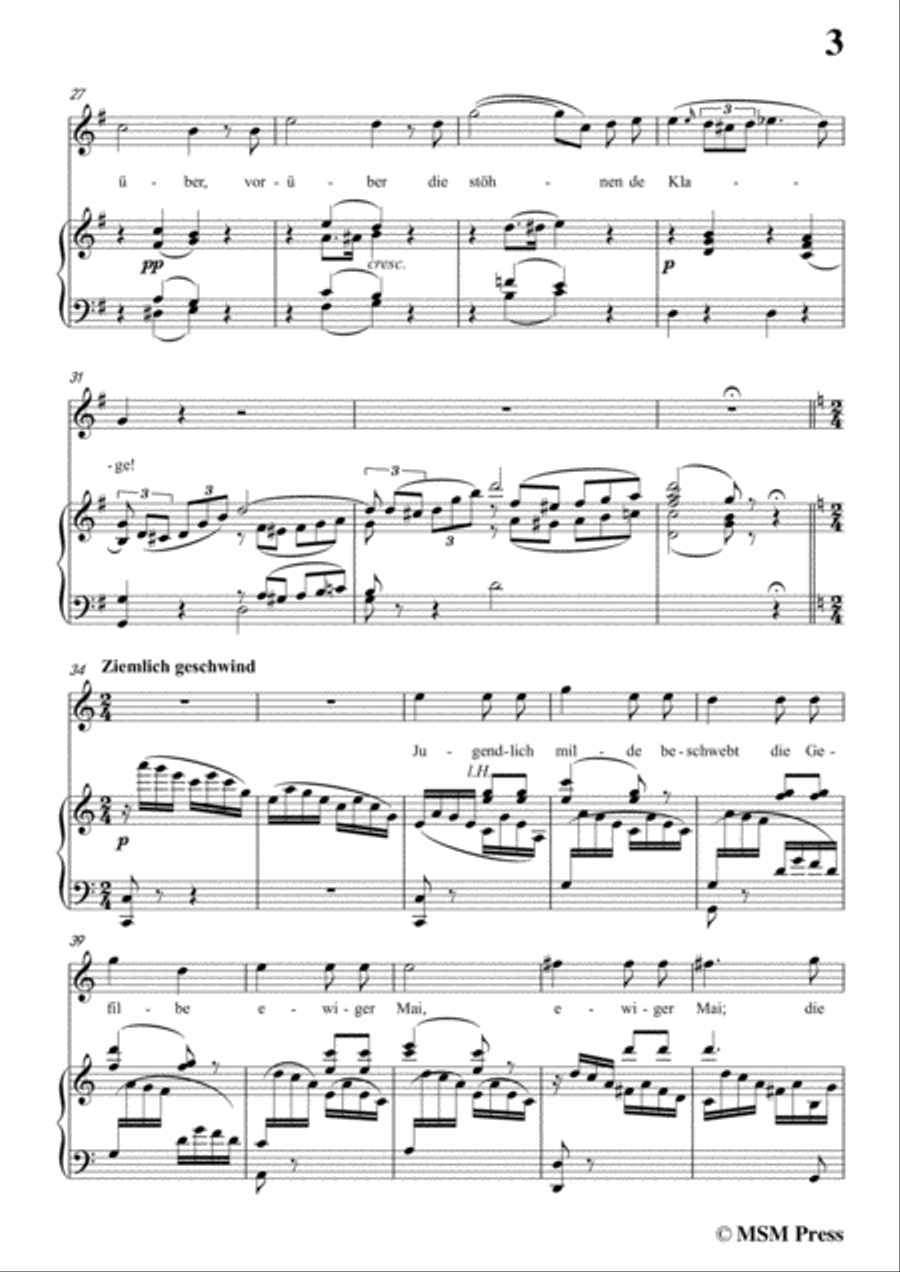 Schubert-Elysium,D.584,in G Major,for Voice&Piano Voice scores gallery preview page 5