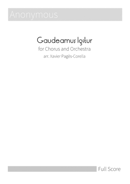 Gaudeamus Igitur for Chorus (optional) and Orchestra (Full Score) image number null