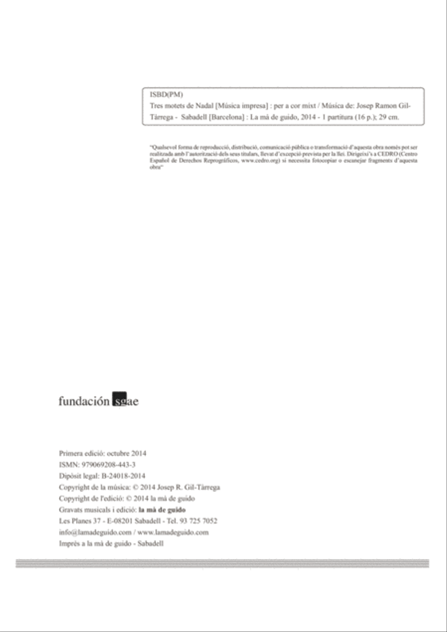 Tres motets de Nadal 4-Part scores gallery preview page 4