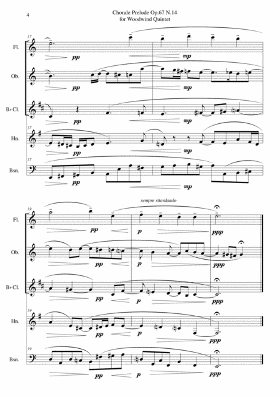Chorale Prelude Op.67 N.14 for Woodwind Quintet Woodwind Quintet scores gallery preview page 4