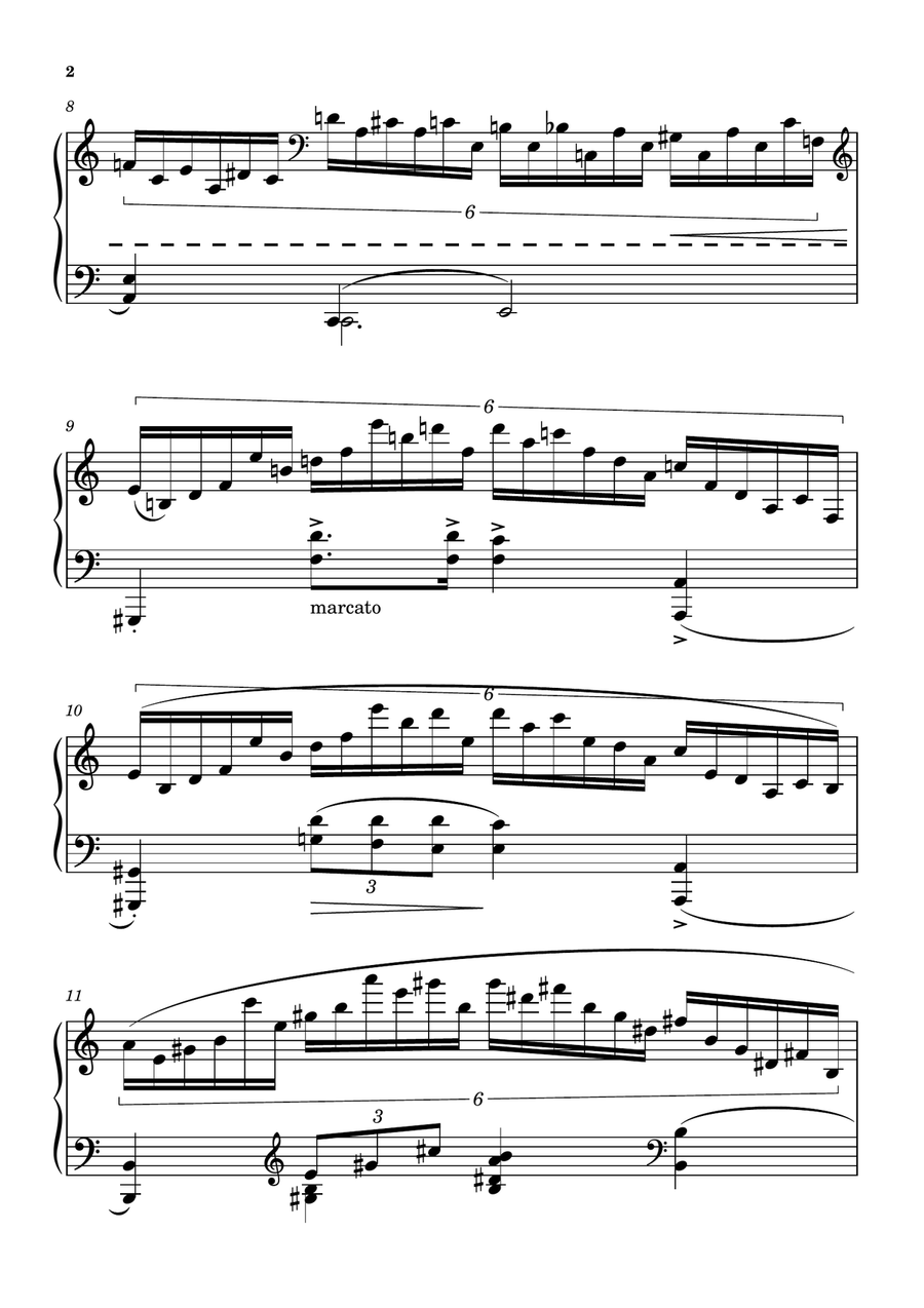 Chopin Winter Wind Etude in A Minor | LARGE PRINT | Piano Solo Piano Method scores gallery preview page 2