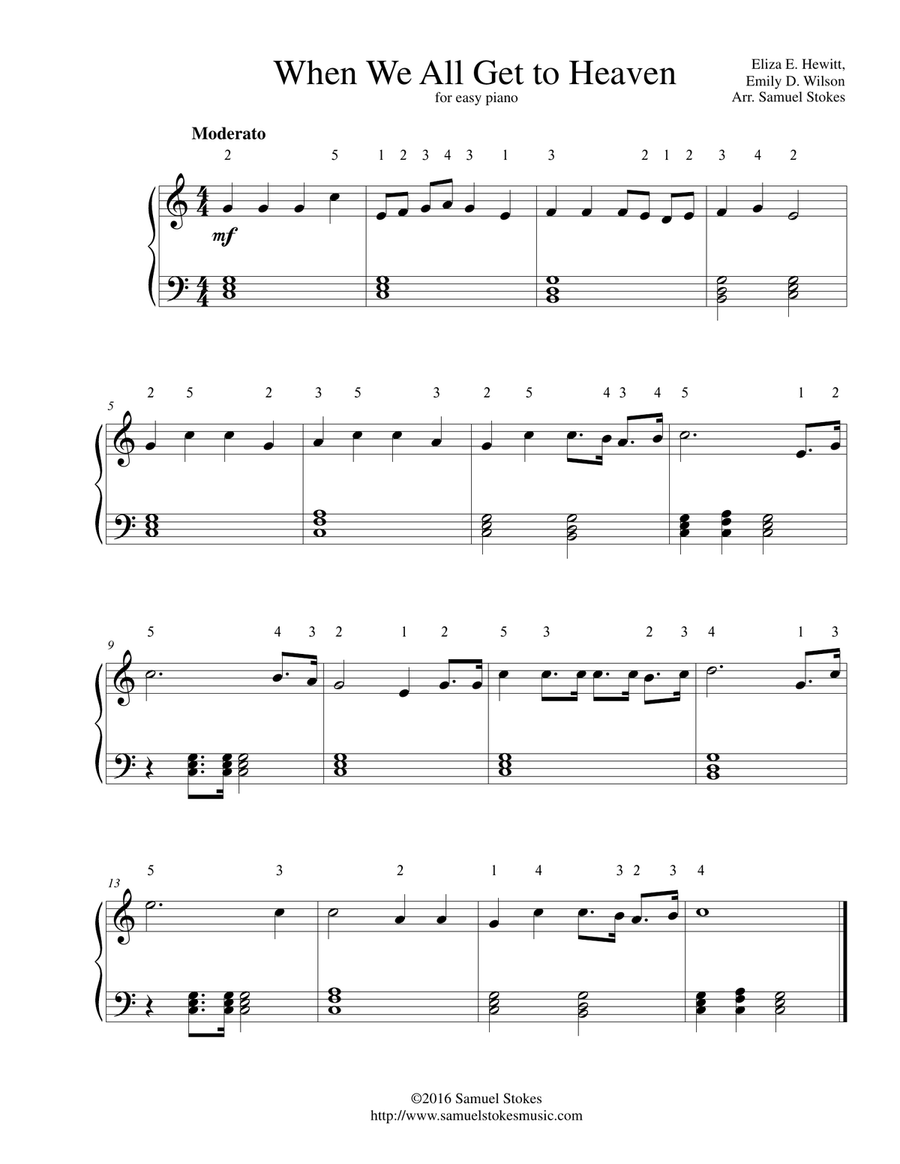 When We All Get to Heaven - for easy piano Piano Method scores gallery preview page 1