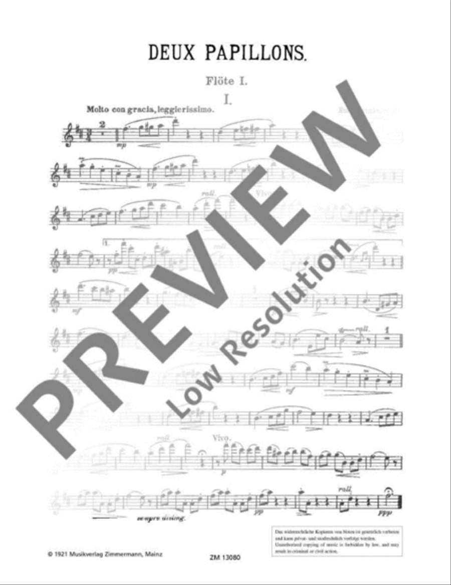 Deux Papillons Flute Duet scores gallery preview page 13